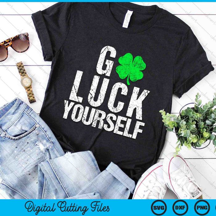 Funny Saint Patrick's Day G Lucky Yourself SVG PNG Digital Printable Files