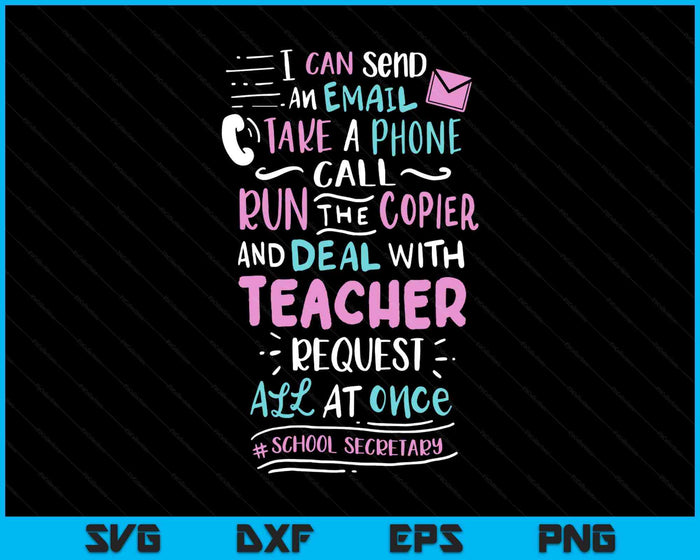 Funny School Secretary SVG PNG Digital Printable Files