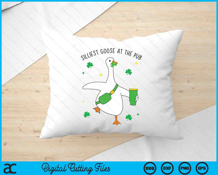 Funny Silliest Goose At The Pub Animal Goose St Patricks Day SVG PNG Digital Printable Files