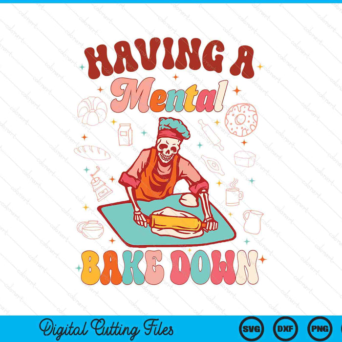 Skeleton baker baking lover having a mental bake down SVG cut file