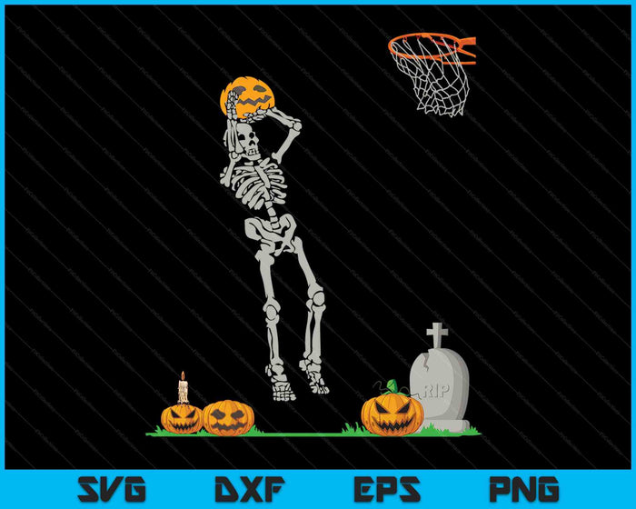 Skeleton Basketball Halloween Pumpkin SVG PNG Digital Cutting Files