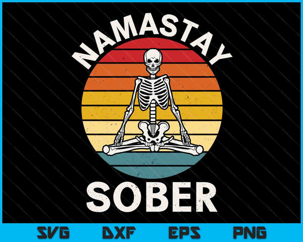 Skeleton Lotus Position Yoga Sober Addiction Recovery SVG PNG Digital Printable Files