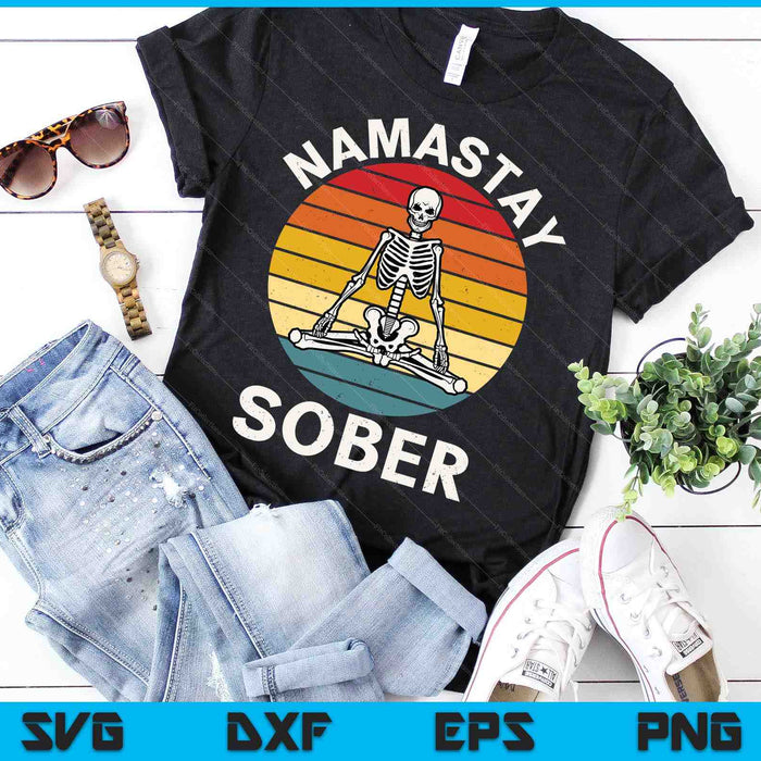 Skelet Lotuspositie Yoga Sobere verslaving herstel SVG PNG digitale afdrukbare bestanden