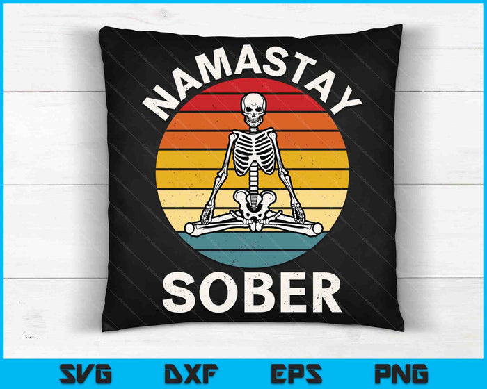 Skelet Lotuspositie Yoga Sobere verslaving herstel SVG PNG digitale afdrukbare bestanden
