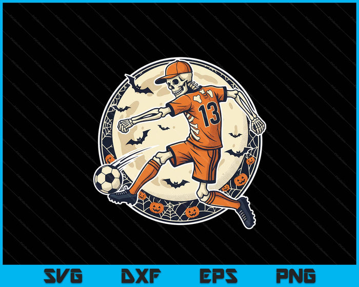 Funny Skeleton Soccer Men Boys Kids Halloween Costume SVG PNG Digital Printable Files