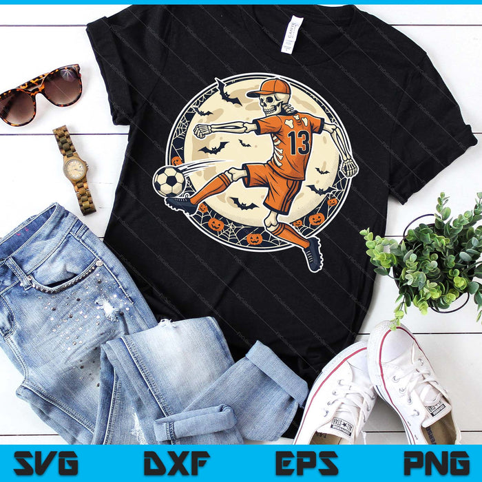 Funny Skeleton Soccer Men Boys Kids Halloween Costume SVG PNG Digital Printable Files