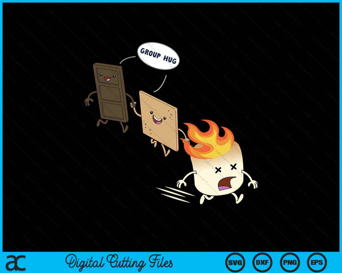 Divertido Smores Marshmallow Camping Roasting SVG PNG Cortando archivos imprimibles