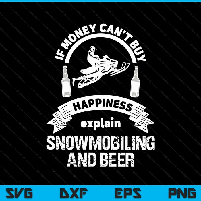 Snowmobile beer sled racing novelty SVG cut file
