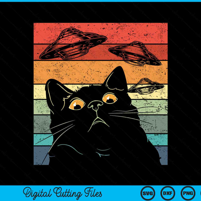 Funny Spaceship Alien Cat UFO SVG PNG Digital Printable Files
