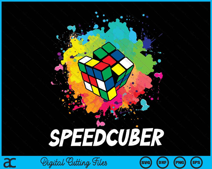Grappige Speed ​​Cuber puzzel SVG PNG digitale snijbestanden