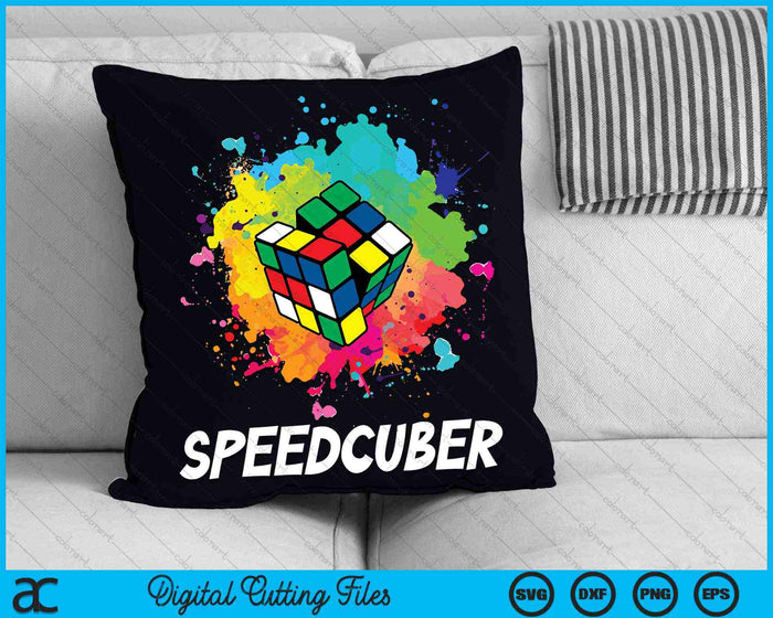 Grappige Speed ​​Cuber puzzel SVG PNG digitale snijbestanden
