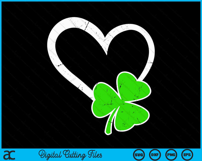Grappige St Patrick's Day Ierse Shamrock hart SVG PNG digitale afdrukbare bestanden