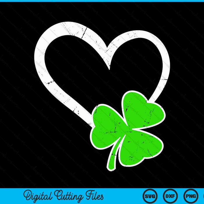 St Patrick's Day Irish shamrock heart SVG PNG cut file for Cricut