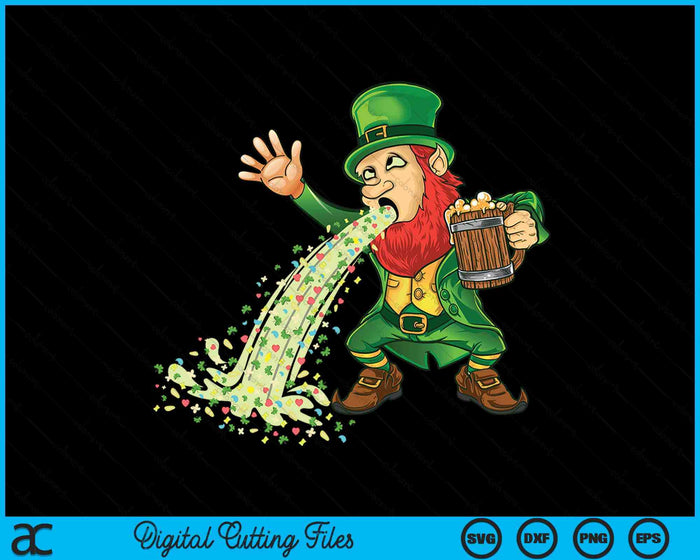 Funny St Patricks Day Leprechaun Shamrock Pattys Day Party SVG PNG Digital Printable Files