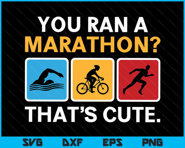 Grappig zwemmen Bike Run Triathlon SVG PNG digitale snijbestanden SVG PNG digitale snijbestanden