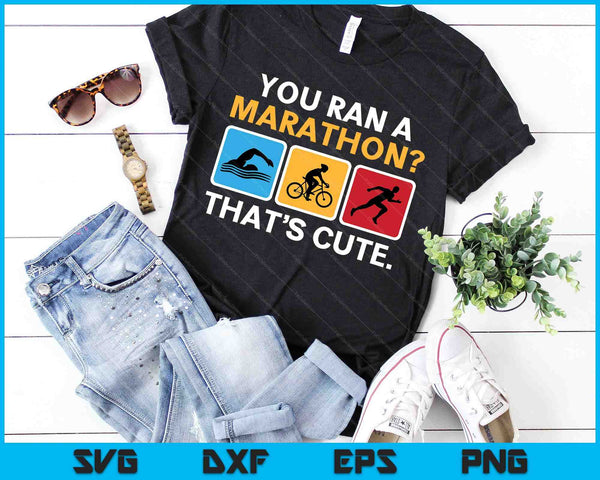 Grappig zwemmen Bike Run Triathlon SVG PNG digitale snijbestanden SVG PNG digitale snijbestanden