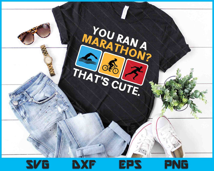 Grappig zwemmen Bike Run Triathlon SVG PNG digitale snijbestanden SVG PNG digitale snijbestanden