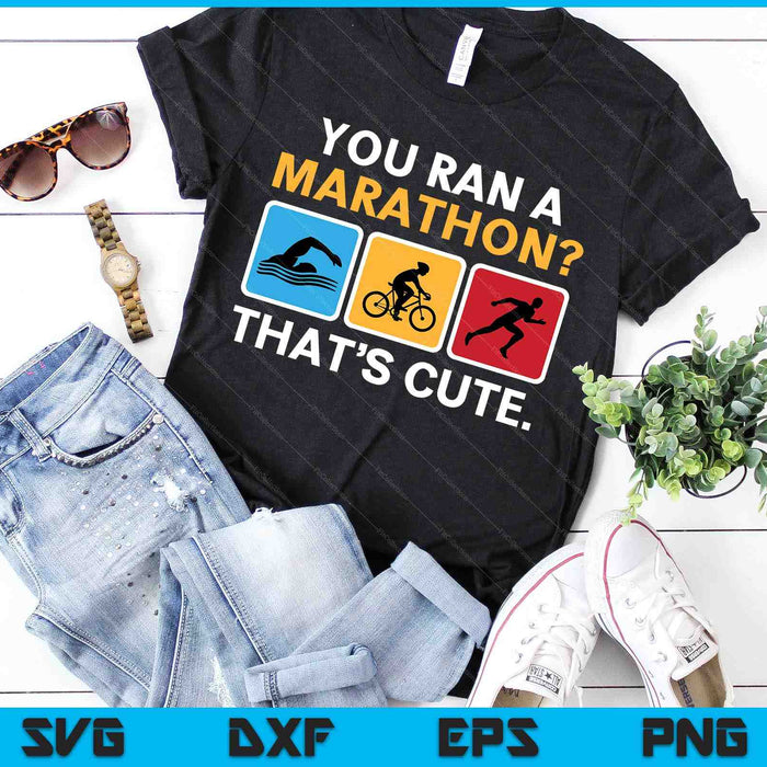 Grappig zwemmen Bike Run Triathlon SVG PNG digitale snijbestanden SVG PNG digitale snijbestanden