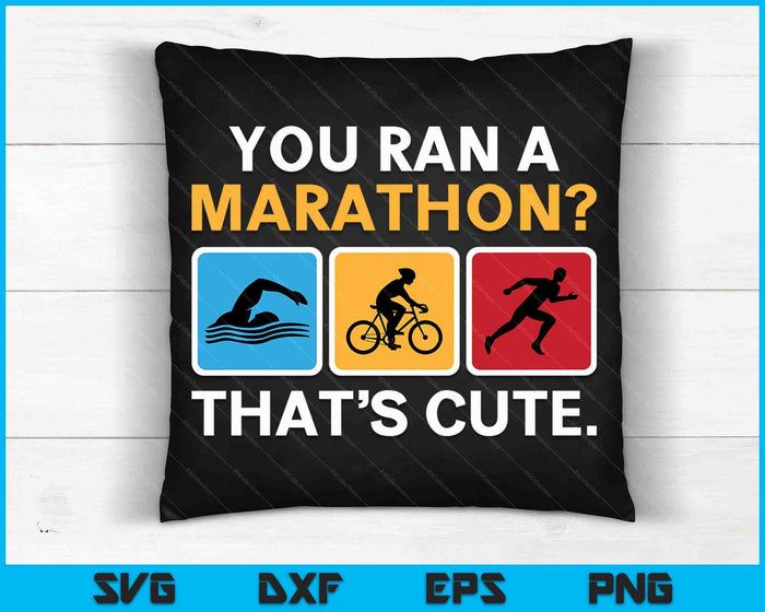Grappig zwemmen Bike Run Triathlon SVG PNG digitale snijbestanden SVG PNG digitale snijbestanden
