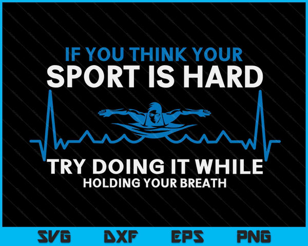 Grappige zwemkleding voor zwemteam Heartbeat zwemmer SVG PNG digitale snijbestanden