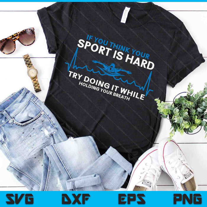 Grappige zwemkleding voor zwemteam Heartbeat zwemmer SVG PNG digitale snijbestanden