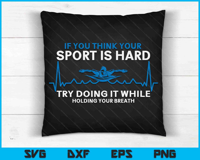 Grappige zwemkleding voor zwemteam Heartbeat zwemmer SVG PNG digitale snijbestanden
