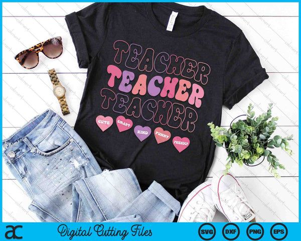 Funny Teacher Hearts Valentine's Day SVG PNG Digital Printable Files