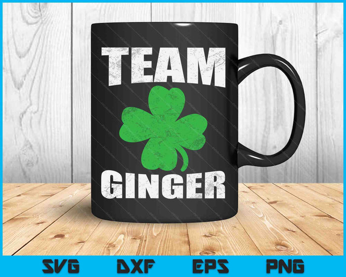 Team Ginger met Shamrock voor St Patricks Day SVG PNG digitale afdrukbare bestanden