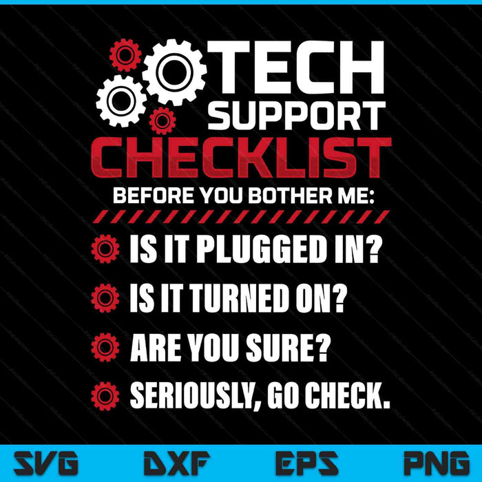 Tech support checklist helpdesk SVG cut file
