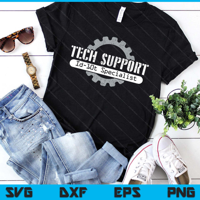 Funny Tech Support Id10t Computer Idiot Joke SVG PNG Digital Printable Files