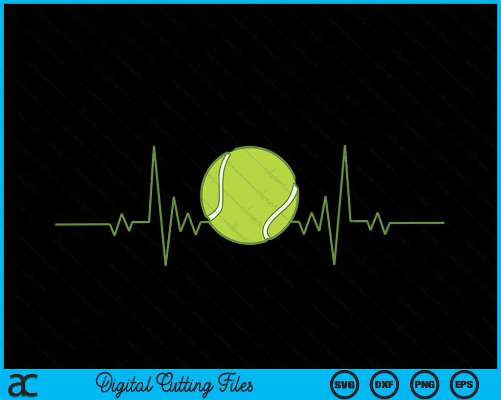 Funny Tennis Heartbeat SVG PNG Digital Cutting Files – creativeusarts