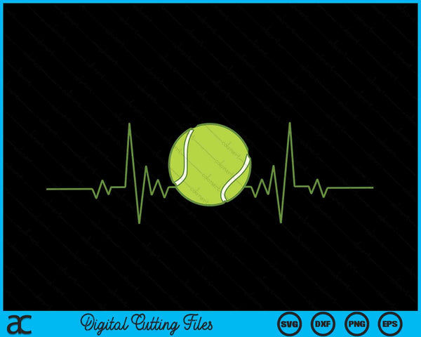 Divertido tenis Heartbeat SVG PNG Archivos de corte digital