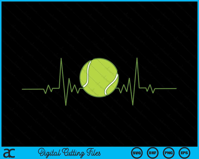 Grappige Tennis Heartbeat SVG PNG digitale snijbestanden