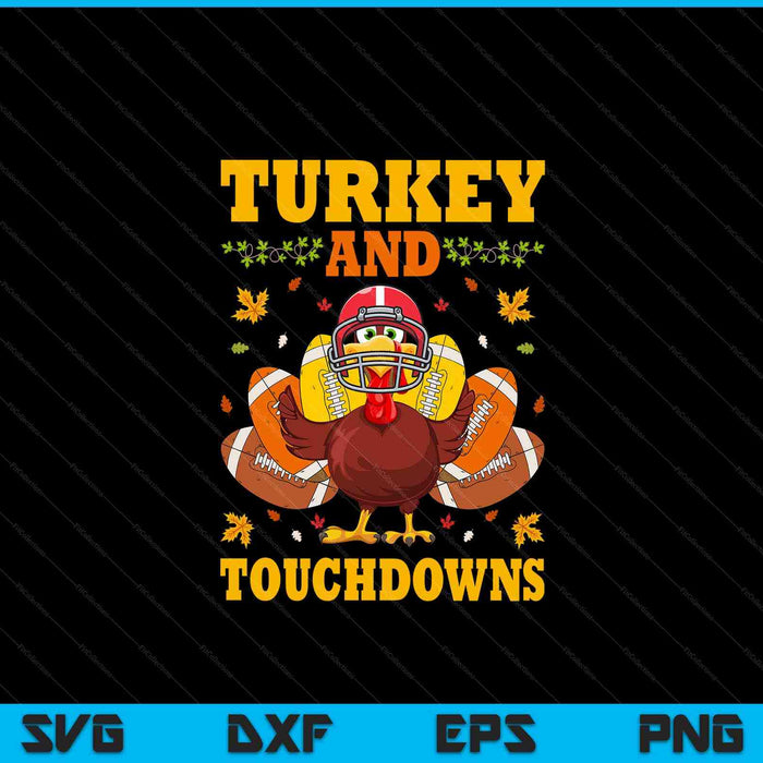 Thanksgiving turkey and touchdowns SVG cut file