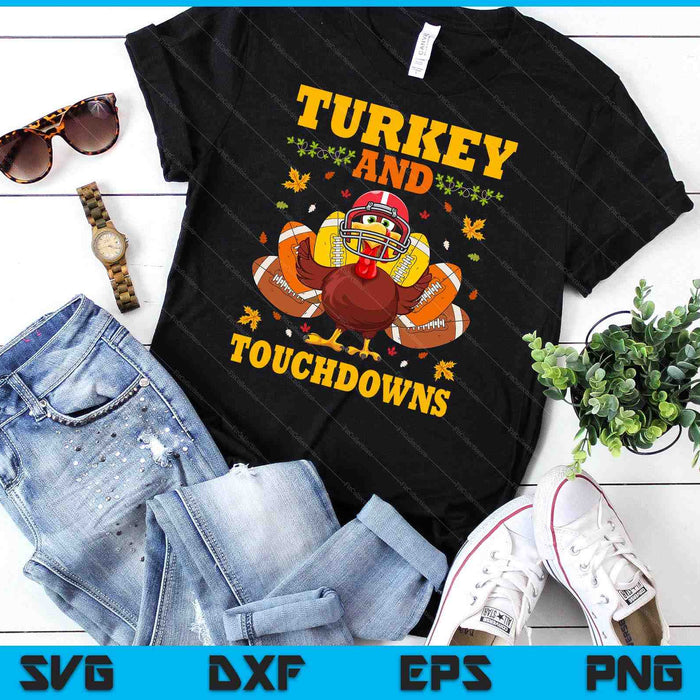 Thanksgiving Turkey And Touchdowns SVG PNG Digital Cutting Files