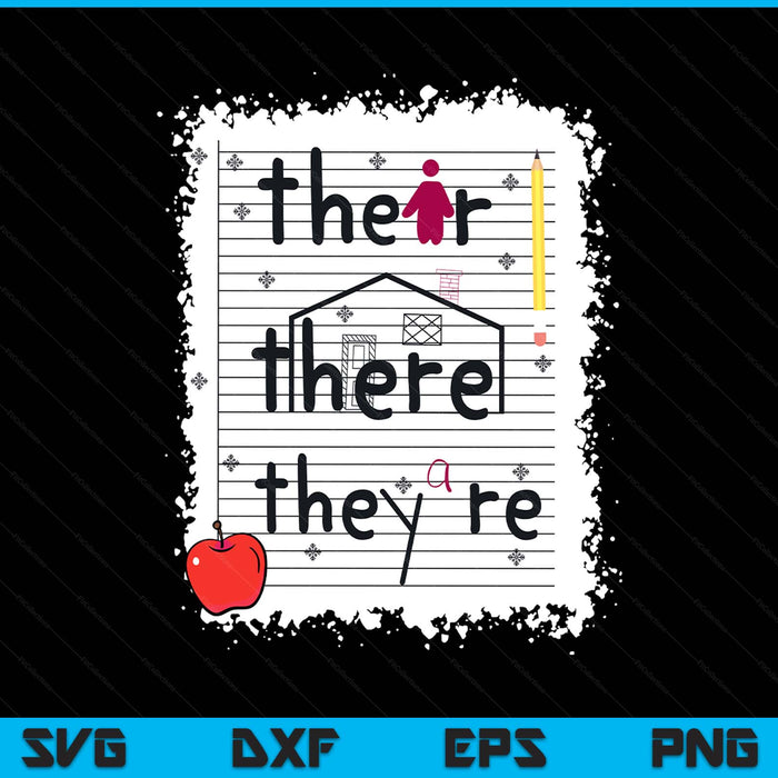 Their there they are book English grammar teacher SVG cut file