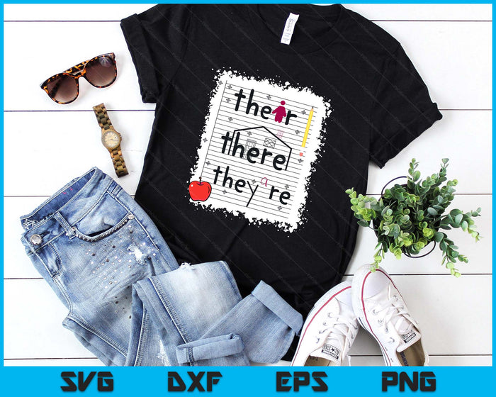 Funny Their There They Are Book English Grammar Teacher SVG PNG Digital Printable Files