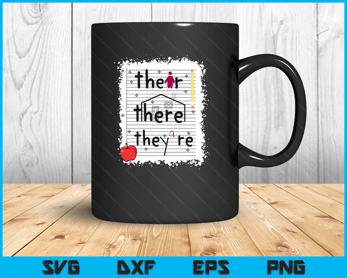 Funny Their There They Are Book English Grammar Teacher SVG PNG Digital Printable Files