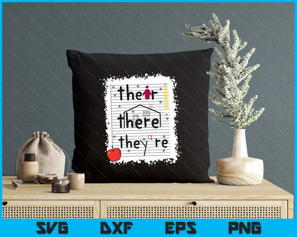 Funny Their There They Are Book English Grammar Teacher SVG PNG Digital Printable Files