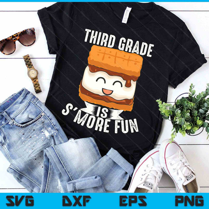 Funny Third Grade S'more Fun Gift Boys Girls Cool Camping SVG PNG Digital Printable Files