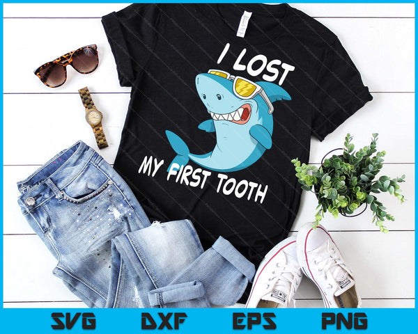 Funny Tooth Fairy Gifts Cute Shark I Lost My First Tooth SVG PNG Digital Printable Files