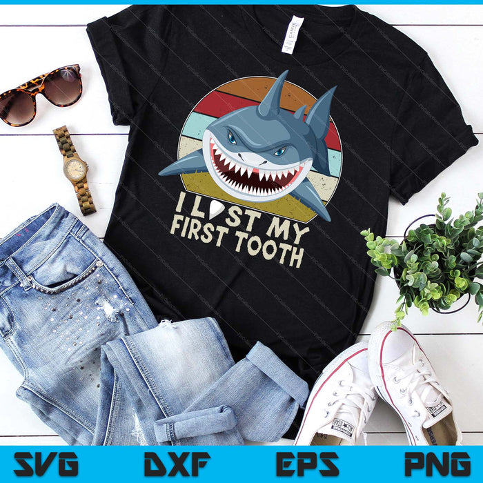 Tandenfee geschenken Vintage Shark Ik verloor mijn eerste tand SVG PNG digitale snijbestanden