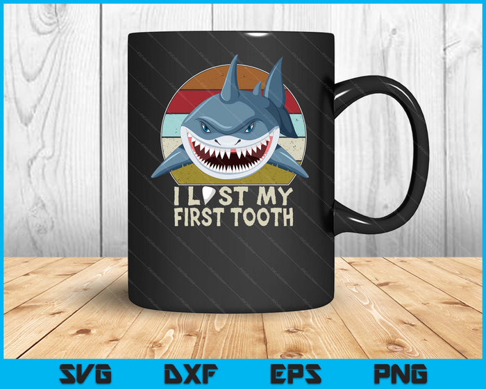Tandenfee geschenken Vintage Shark Ik verloor mijn eerste tand SVG PNG digitale snijbestanden