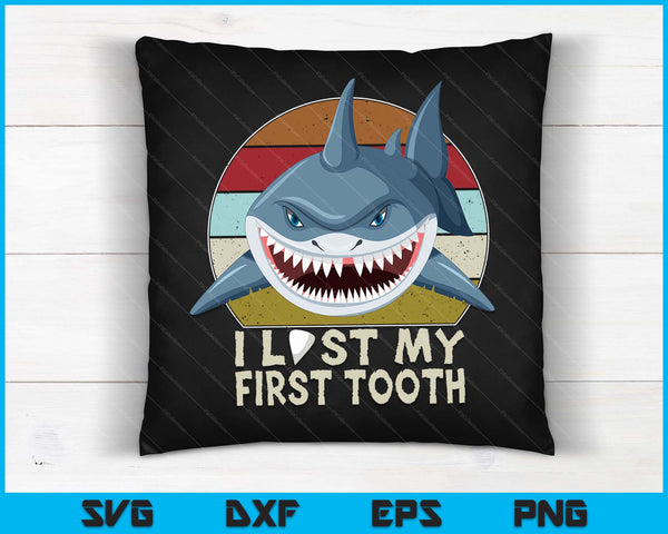Tandenfee geschenken Vintage Shark Ik verloor mijn eerste tand SVG PNG digitale snijbestanden