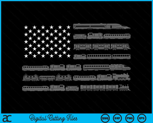 Funny Train USA Flag SVG PNG Digital Cutting Files