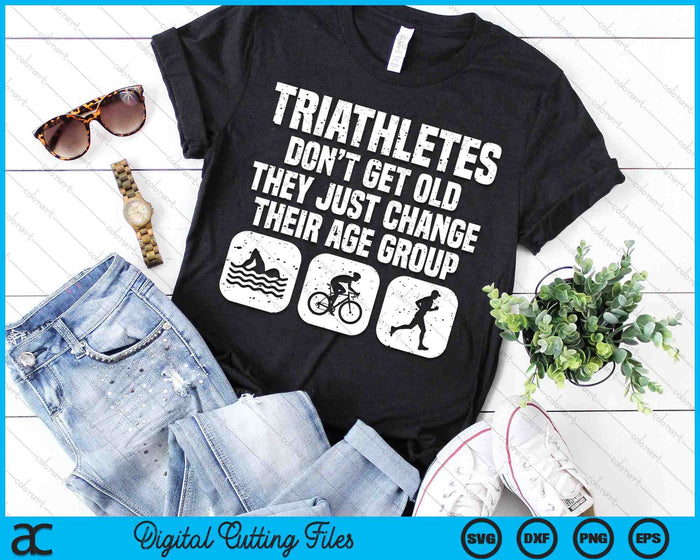 Funny Triathlon Design Triathletes Swim Bike Run SVG PNG Digital Printable Files