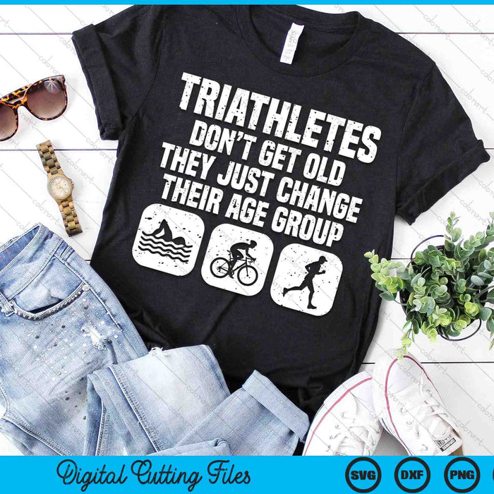 Funny Triathlon Design Triathletes Swim Bike Run SVG PNG Digital Printable Files