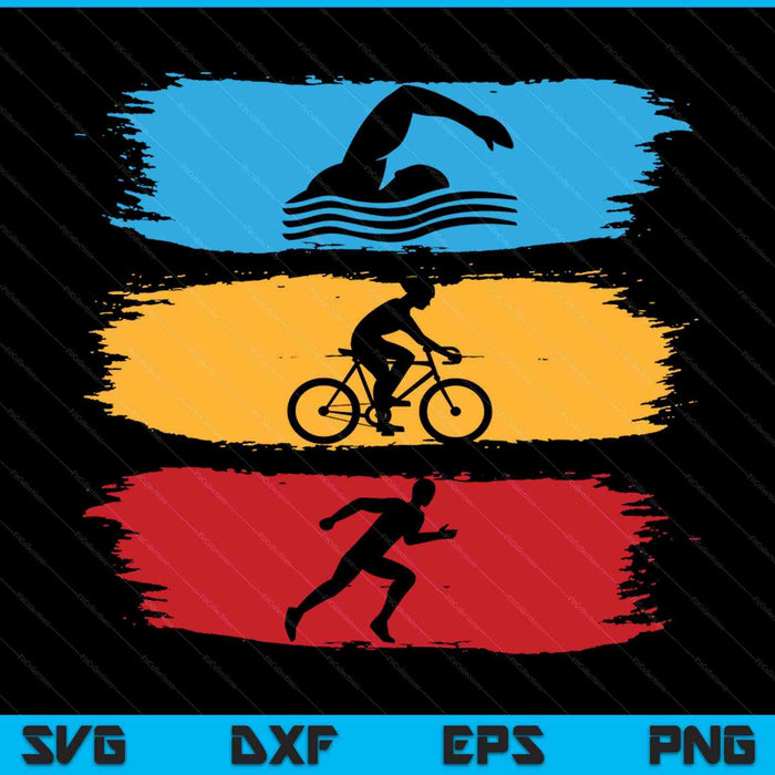 Funny Triathlon Swim Bike Run Design Men Women SVG PNG Digital Cutting Files