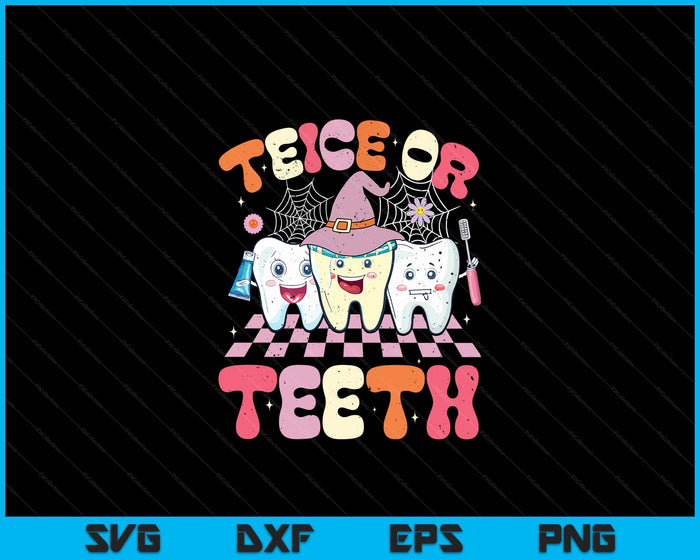 Funny Trick Or Teeth Halloween Dental Hygienist Or Assistant SVG PNG Digital Cutting File