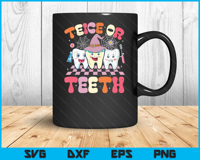 Funny Trick Or Teeth Halloween Dental Hygienist Or Assistant SVG PNG Digital Cutting File